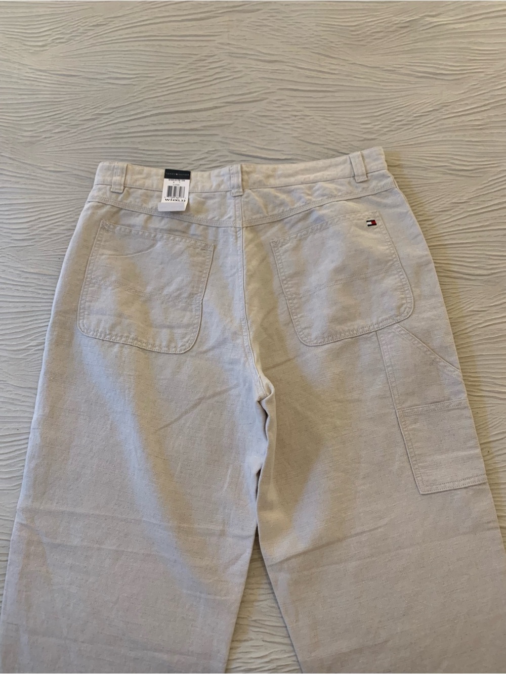 NWT Deadstock Tommy Hilfiger Linen Blend Loose Fit Carpenter Pants, size 34x30.5